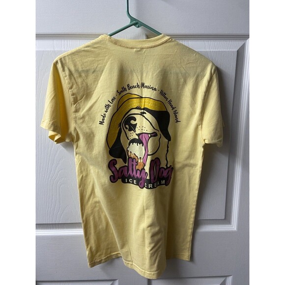 Salty Dog Cafe Soft T Shirt Adult Size Small Yellow Short Sleeve Hilton Head - Picture 2 of 6